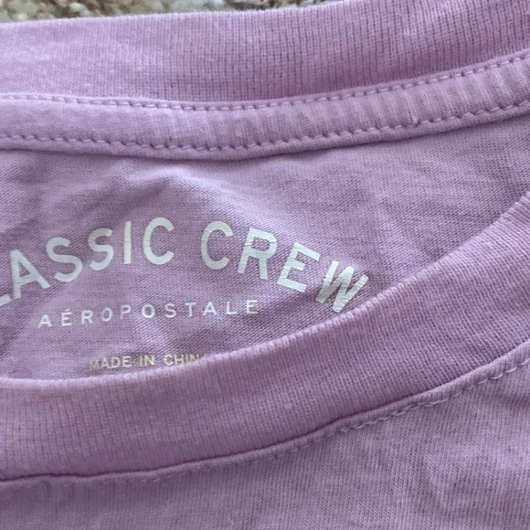 Aeropostale Lavender Tee with Floral Accents - Picture 2 of 3